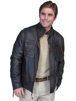 Lambskin Zip Front Jacket