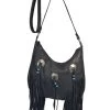 Beaded Three Concho Soft Leather Shoulder Bag