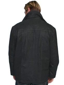 Vintage Black Premium Leather Car Coat