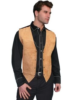 Boar Suede Snap Front Vest