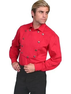 Brushed Twill Cotton Bib Shirt -WildWestFashionFinds 538720 BLK preview 05