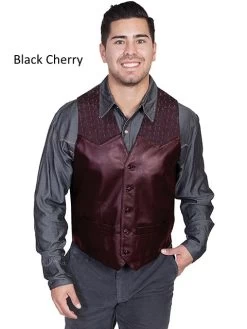 Leather Vest With Ostrich Trim