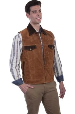 Boar Suede Vest With Conceal Carry Pocket