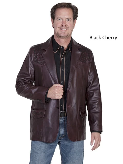 Lambskin Blazer With Genuine Ostrich Trim