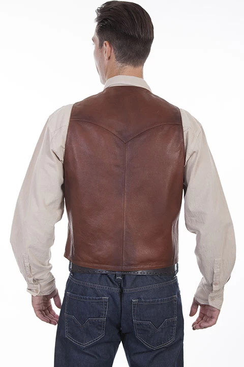 Classic Western Leather Vest 2 Classic Western Leather Vest - Image 2