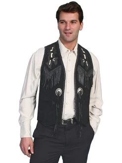 Handlaced Bead Trim Vest