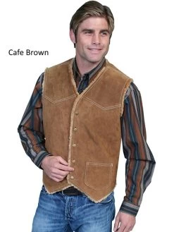 Boar Suede Hunting Vest With Faux Shearling Lining