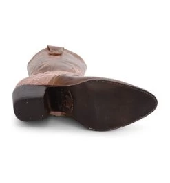 Basanti Tall Boots Tan Rustic Leather With Blush Lace -WildWestFashionFinds Basanti20zipper20boots20tan20rustic20leather20blush20lace 05