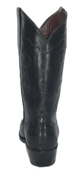 Black Crocodile Western Boots Black Leather Inlay Upper -WildWestFashionFinds Black Crocodile Vamp and Shaft Cowboy Boots 7576B 04