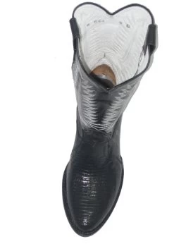 Black Lizard Western Fancy Stitch Cowboy Boots -WildWestFashionFinds Black Lizard Fancy Stitch Cowboy Boots 844 05