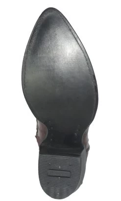 Brown Crocodile Western Boots Leather Fancy Stitch Upper -WildWestFashionFinds Brown Crocodile Cowboy Boots with Fancy Stitching 574T 06