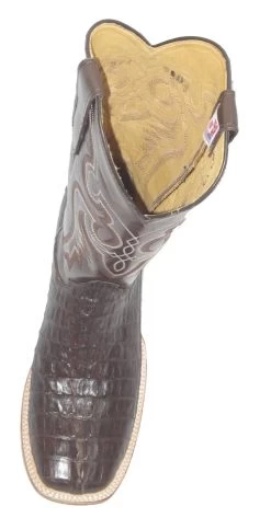 Brown Crocodile Cowboy Boots Fancy Stitch Upper Square Toe 11 Brown Crocodile Cowboy Boots Fancy Stitch Upper Square Toe -WildWestFashionFinds Brown Crocodile20 with Medium Brown Top and20Square Toe 574Q 05