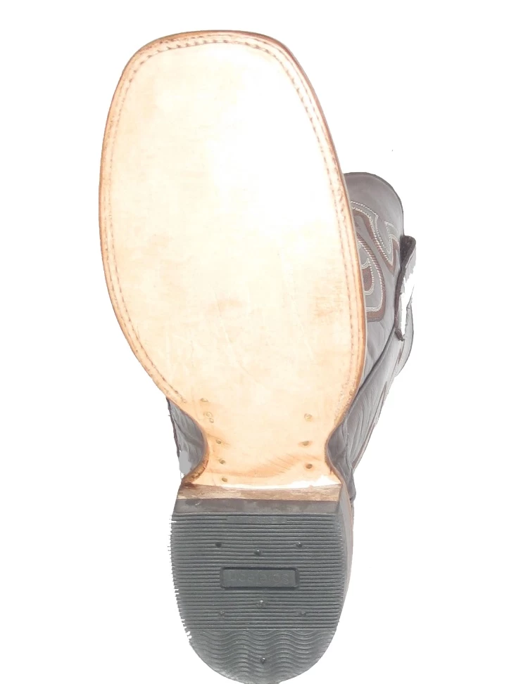 Brown Crocodile Cowboy Boots Fancy Stitch Upper Square Toe 6 Brown Crocodile Cowboy Boots Fancy Stitch Upper Square Toe - Image 6