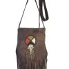 Circle Of Life Native American Feather Leather Shoulder Bag