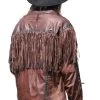 Chirikua Fringe Leather Over Shirt Jacket