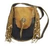 Two Tone Leather Beaded Fringe Concho Combo Bag