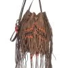 Beaded El Paso Long Fringe Leather Cross Body Bag