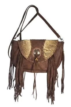 Small Fish Skin Leather Fringe Concho Clutch Bag -WildWestFashionFinds Fish Bag Small Black20650x975 03