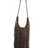 Gypsy Glass Beaded Fringe Large Leather Bag