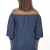 Cotton Denim Over The Shoulder Blouse