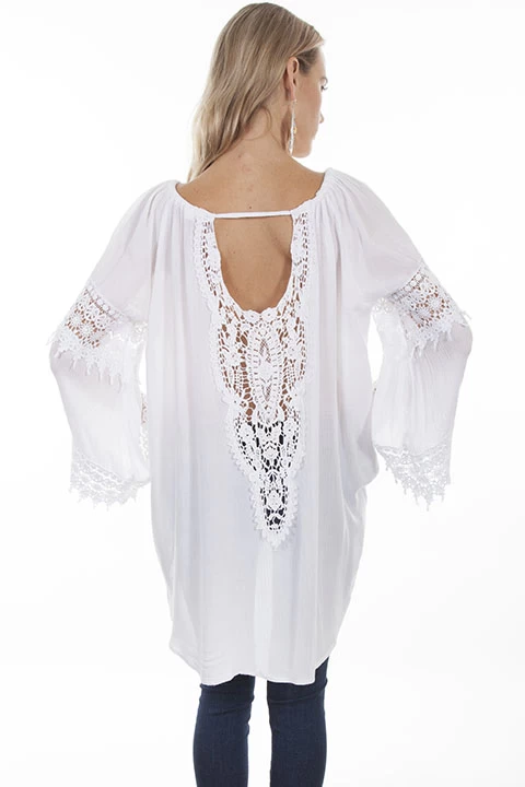 Long Sleeve Hi / Lo Crochet Blouse 1 Long Sleeve Hi / Lo Crochet Blouse