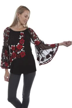 Embroidered Mesh Tunic