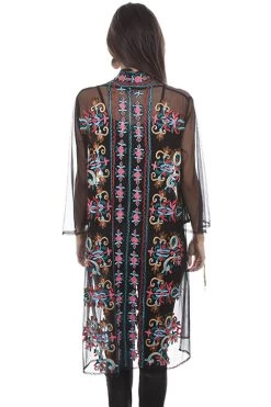 Mesh Embroidered Duster