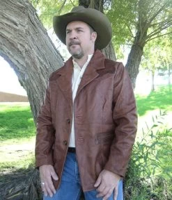 Hand Tooled Western Cowboy Leather Coat -WildWestFashionFinds Hand20Tooled20Leather20Coat20Black 03