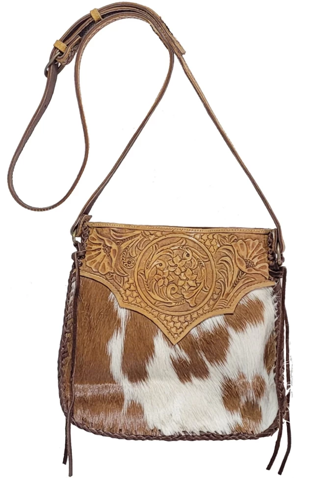 Holbrook Hair On Hand Tooled Leather Pouch Bag 1 Holbrook Hair On Hand Tooled Leather Pouch Bag