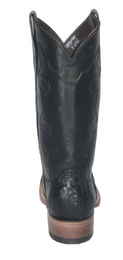 Black Hornback Alligator Western Boots Texas Square Toe -WildWestFashionFinds Hornback Alligator Cowboy Boots with Square Toe 8096Q 05