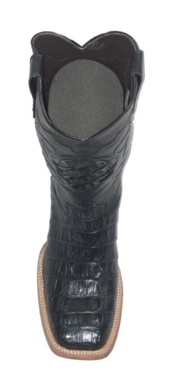 Black Hornback Alligator Western Boots Texas Square Toe -WildWestFashionFinds Hornback Alligator Cowboy Boots with Square Toe 8096Q 06
