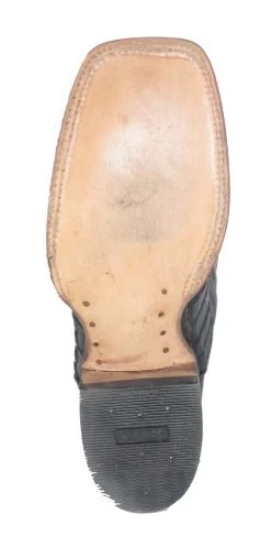 Black Hornback Alligator Western Boots Texas Square Toe -WildWestFashionFinds Hornback Alligator Cowboy Boots with Square Toe 8096Q 07