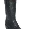 Black Hornback Alligator Cowboy Boots Leather Inlay Shaft