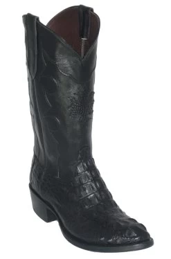 Black Hornback Alligator Cowboy Boots Leather Inlay Shaft