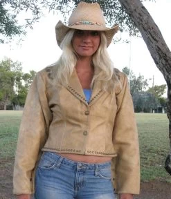 Two Tone Leather Cross Jacket