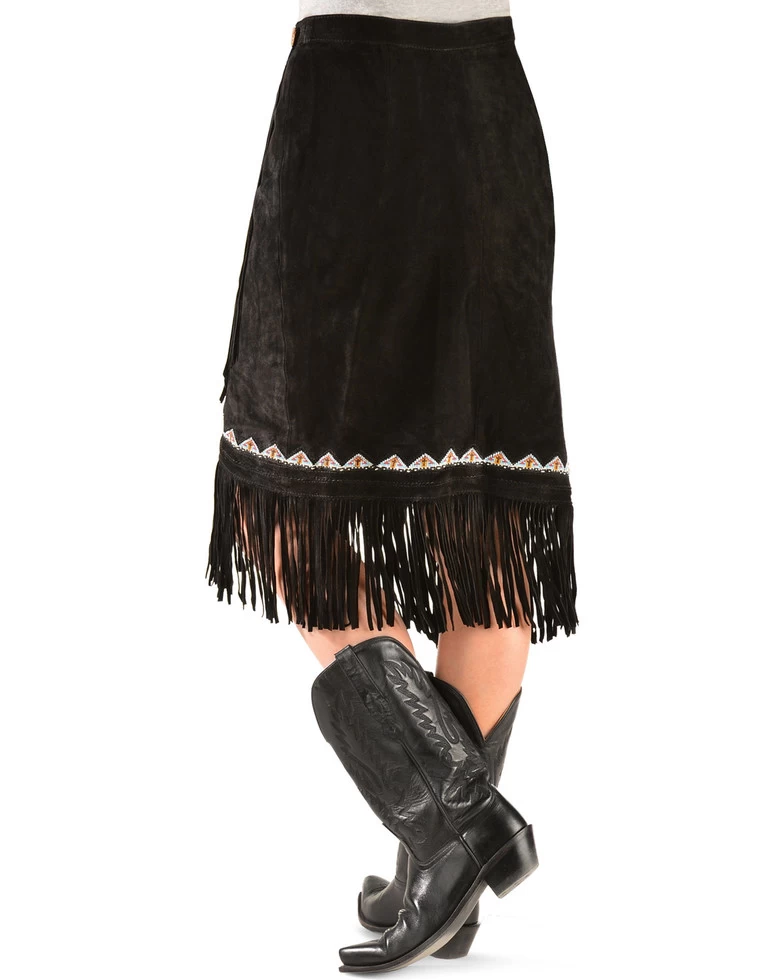Yuma Fringe Wrap Around Suede Skirt 5 Yuma Fringe Wrap Around Suede Skirt - Image 5