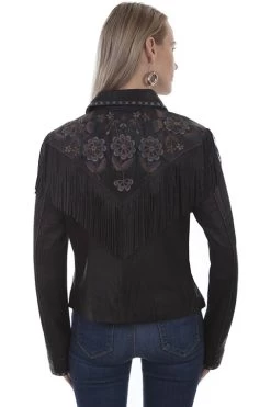 Embroidered Fringe Suede Jacket