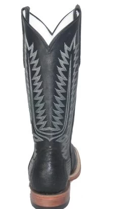 Black Lizard Western Fancy Stitch Cowboy Boots With Square Toe -WildWestFashionFinds Lizard Square Toe Fancy Stitch Cowboy Boot 844Q 04
