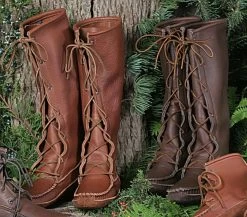 Men’s Knee High Cowhide Boots Fringeless