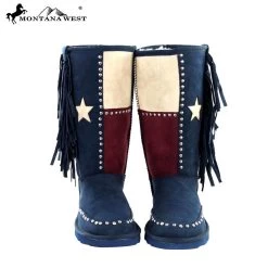 Montana West Texas Pride Boots With Fringe