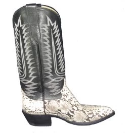 Natural Python Backcut Western Fancy Stitch Cowboy Boots -WildWestFashionFinds Natural Python Backcut Cowboy Boots 808 03