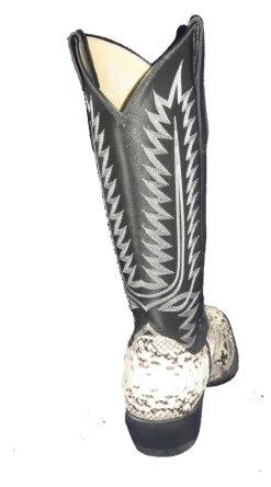 Natural Python Backcut Western Fancy Stitch Cowboy Boots -WildWestFashionFinds Natural Python Backcut Cowboy Boots 808 04