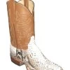 Natural Python Western Rancher Cowboy Boots With Square Toe