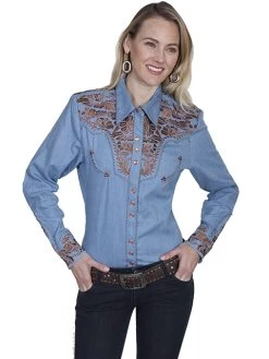 Poly/rayon Blend Snap Front Black Blouse (XSmall) -WildWestFashionFinds PL 654 TUR preview 03 1