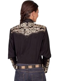 Poly/rayon Blend Snap Front Blouse -WildWestFashionFinds PL 654 TUR preview 08