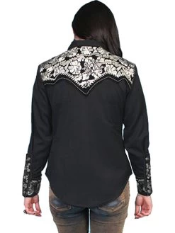 Poly/rayon Blend Snap Front Blouse -WildWestFashionFinds PL 654 TUR preview 12