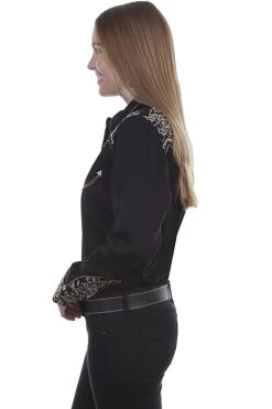 Embroidered Poly/rayon Blend Blouse