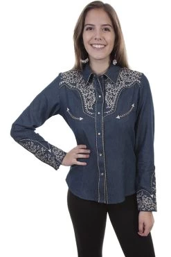 Embroidered Poly/rayon Blend Blouse -WildWestFashionFinds PL 866 preview 03