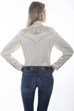 Horseshoes & Roses Embroidered Shirt