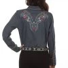 Floral Embroidered Western Shirt